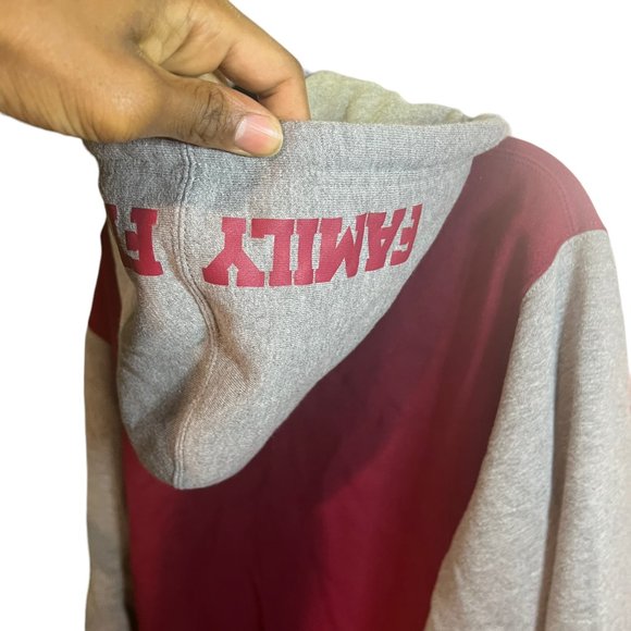 The Citi Team Family First Hooded Jacket Drawstring Full Zip Up Red Gray Medium - Picture 7 of 12